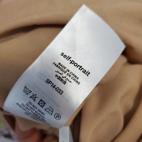 Self Portrait Daisy Floral Applique Lace Nude Illusion Midi Dress Wedding Size 6 - Picture 9 of 10